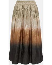 Vince - Printed High-rise Satin Skirt - Lyst