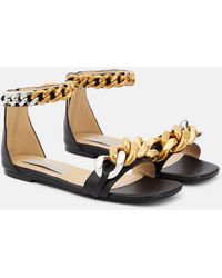 Stella McCartney - Falabella Embellished Flat Sandals - Lyst