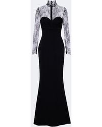 Elie Saab - Lace-Trimmed Cady Gown - Lyst