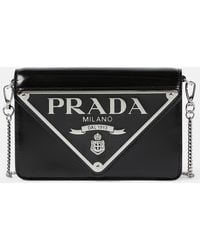 Prada - Mini Leather Crossbody Bag - Lyst