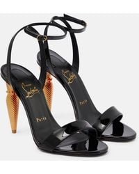 Christian Louboutin - Lipqueen 100 Patent Leather Sandals - Lyst