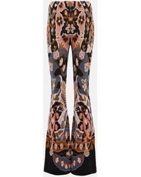 Etro - Floral High-rise Flared Wool Pants - Lyst