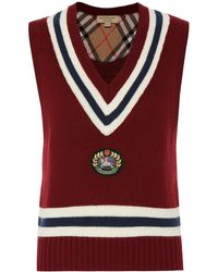 Burberry Wool And Cashmere Vest - Red