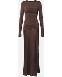 SIR. - Alessia Draped Jersey And Satin Maxi Dress - Lyst