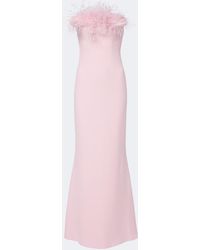 Safiyaa - Soshin Feather-Trimmed Crepe Gown - Lyst