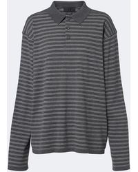 Nili Lotan - Striped Cotton Jersey Polo Shirt - Lyst