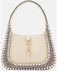 Gucci - Jackie Small Crystal-embellished Leather Shoulder Bag - Lyst