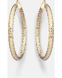 STONE AND STRAND - Bold Sparkle Medium 14Kt Hoop Earrings - Lyst