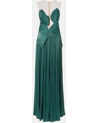 Costarellos - Serenne Pleated Bustier Gown - Lyst