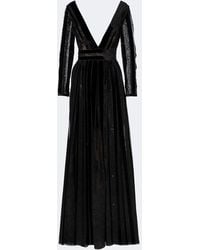 Costarellos - Malena Sequined Lace And Velvet Gown - Lyst