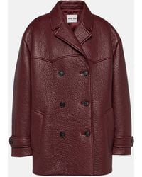 Miu Miu - Double-breasted Leather Jacket - Lyst