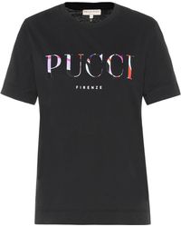 Emilio Pucci Logo Cotton-jersey T-shirt - Black