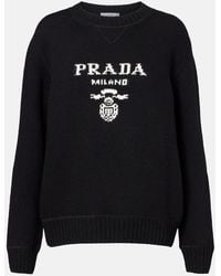 Prada - Logo Wool And Cashmere Sweater - Lyst