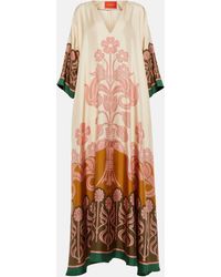 La DoubleJ - Muumuu Floral Silk Maxi Dress - Lyst