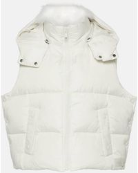 Yves Salomon - Shearling-trimmed Cropped Down Vest - Lyst
