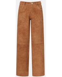Nour Hammour - Milo Suede Wide-Leg Pants - Lyst