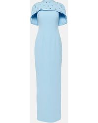 Safiyaa - Crystal-embellished Caped Gown - Lyst