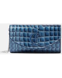 Christian Louboutin - Loubi54 Croc-Effect Leather Wallet On Chain - Lyst
