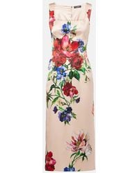 Dolce & Gabbana - Printed Satin Dress - Lyst