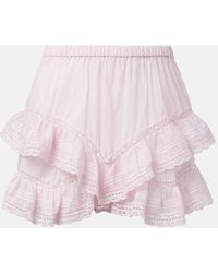 Isabel Marant - Shorts Geana De Algodon Con Encaje - Lyst