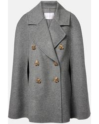 Carolina Herrera - Double-Breasted Melange Virgin Wool Cape - Lyst