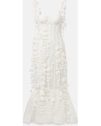 Zimmermann - Dawning Linen And Silk Midi Dress - Lyst