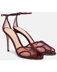 Gianvito Rossi - 95 Suede And Mesh Sandals - Lyst
