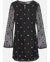 RIXO London - Mylene Crochet Beaded Mini Dress - Lyst