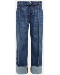 Bottega Veneta - High-Rise Cropped Straight Jeans - Lyst
