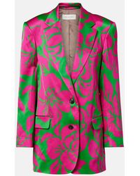 Dries Van Noten - Floral Satin Blazer - Lyst