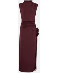 Magda Butrym - Abito Midi Con Applicazione Floreale - Lyst