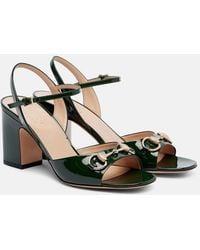 Gucci - Lady Horsebit 75 Patent Leather Sandals - Lyst
