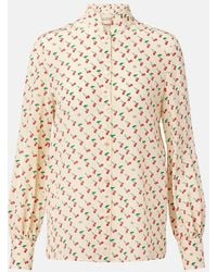 Valentino - Cady Couture Printed Silk Blouse - Lyst