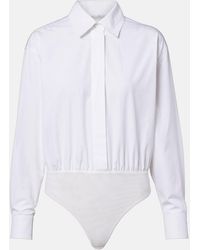 Max Mara - Aere Cotton Poplin And Tulle Bodysuit - Lyst