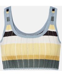 Alaïa - Striped Knitted Crop Top - Lyst