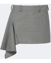 Givenchy - Minifalda De Lana Y Mohair A Cuadros Drapeada - Lyst