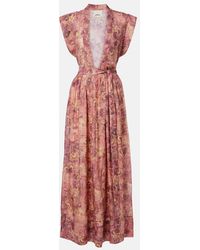 Isabel Marant - Melissa Printed Silk Voile Maxi Dress - Lyst