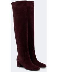 Gianvito Rossi - Suede Knee-High Boots - Lyst