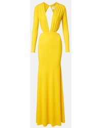 Alex Perry - Ruched Open-Back Crepe Jersey Gown - Lyst