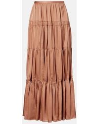 Ulla Johnson - Gaelle Tiered Silk Satin Maxi Skirt - Lyst