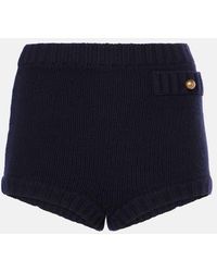 Chloé - High-Rise Wool-Cashmere Shorts - Lyst