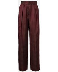 Dries Van Noten - Belted High-Rise Wide-Leg Pants - Lyst