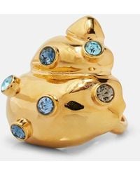 Oscar de la Renta - Seashell Crystal-Embellished Ring - Lyst