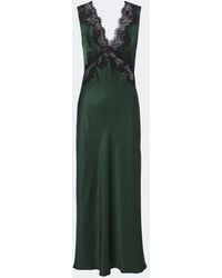 RIXO London - Lysandra Lace-Trimmed Satin Midi Dress - Lyst