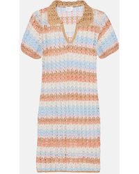 Anna Kosturova - Crochet Striped Cotton Polo Dress - Lyst