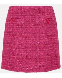 Valentino - Minifalda de tweed - Lyst