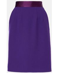 Dolce & Gabbana - High-Rise Wool-Blend Crepe Pencil Skirt - Lyst