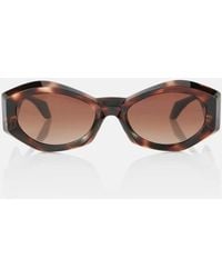 Versace - Medusa Plaque Oval Sunglasses - Lyst