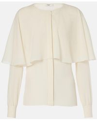 Chloé - Caped Silk Chiffon Blouse - Lyst
