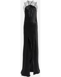 Givenchy - Halterneck Lace-trimmed Silk Satin Gown - Lyst